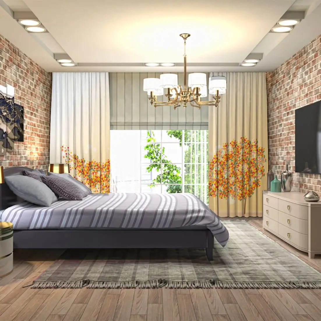 Обои для штор обои просмотра ветер порывы золотые листья от дерева креативный