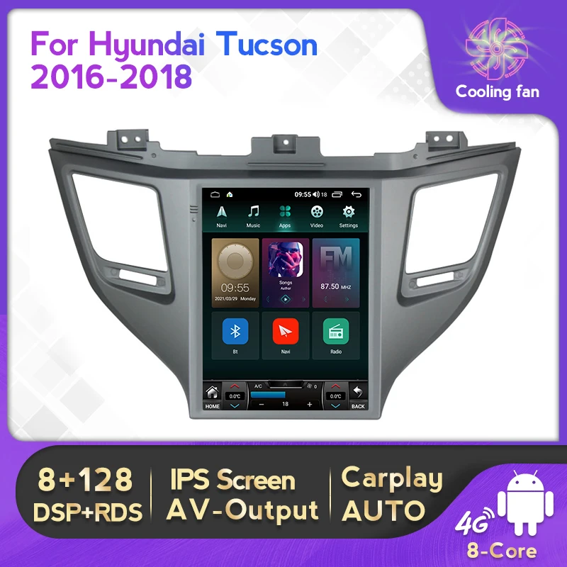 Автомагнитола 8G + 128G 2 din DSP Android для Hyundai IX35 Tucson 3 2015 -2016 2017 2018 Carplay Автомобильный
