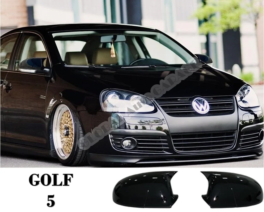 Чехол для зеркала VW Volkswagen GOLF 5 Bat 2003 2004 2005 2006 2007 2008 2009 глянцевое черное крыло