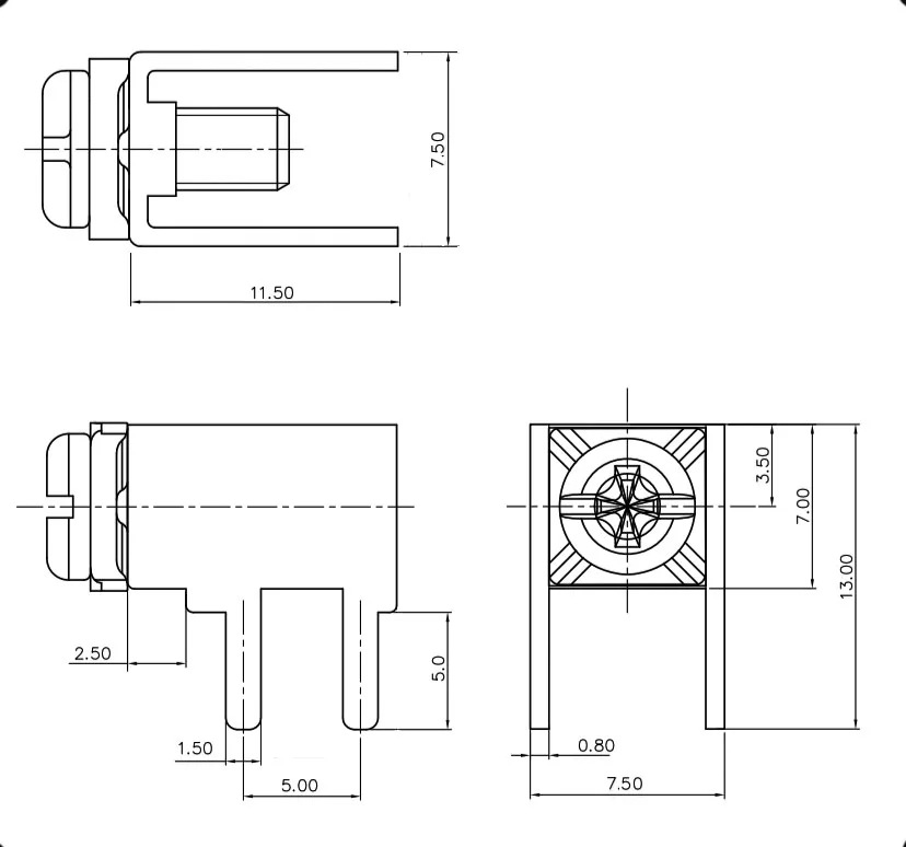 K13 M4x9 / К14 M3.5x6 К15 M3.5x7 Клеммы винтовые на выбор |