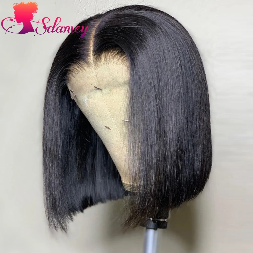 Парик с прямыми кружевами спереди парик короткими волосами парики из