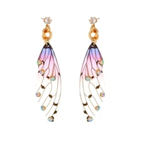 trendy fairy wing butterfly earrings for women girl insect wings sweet boho romantic charm earrings wedding female jewelry gift