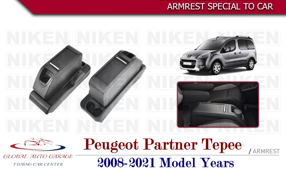 

Подлокотник для Peugeot Partner Tepee 2008-2021, коробка для хранения автомобильных аксессуаров, универсальный подстаканник, интерьер, автоматическая за...
