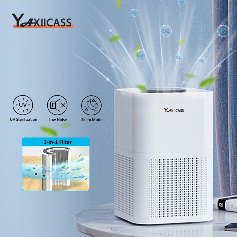 Воздухоочиститель YAXIICASS с дистанционным управлением по Wi-Fi для дома 3-слойные