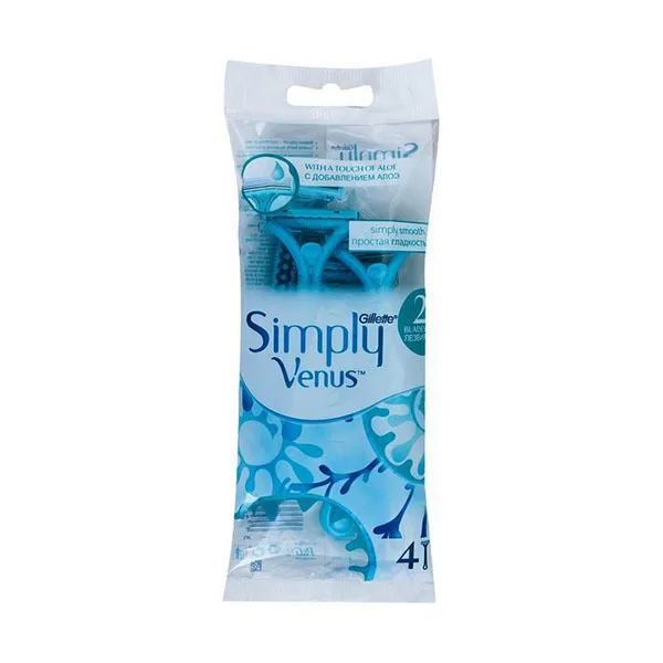 Станки одноразовые Gillette Venus Simply два лезвия с добавление алоэ 4 шт. | Razors