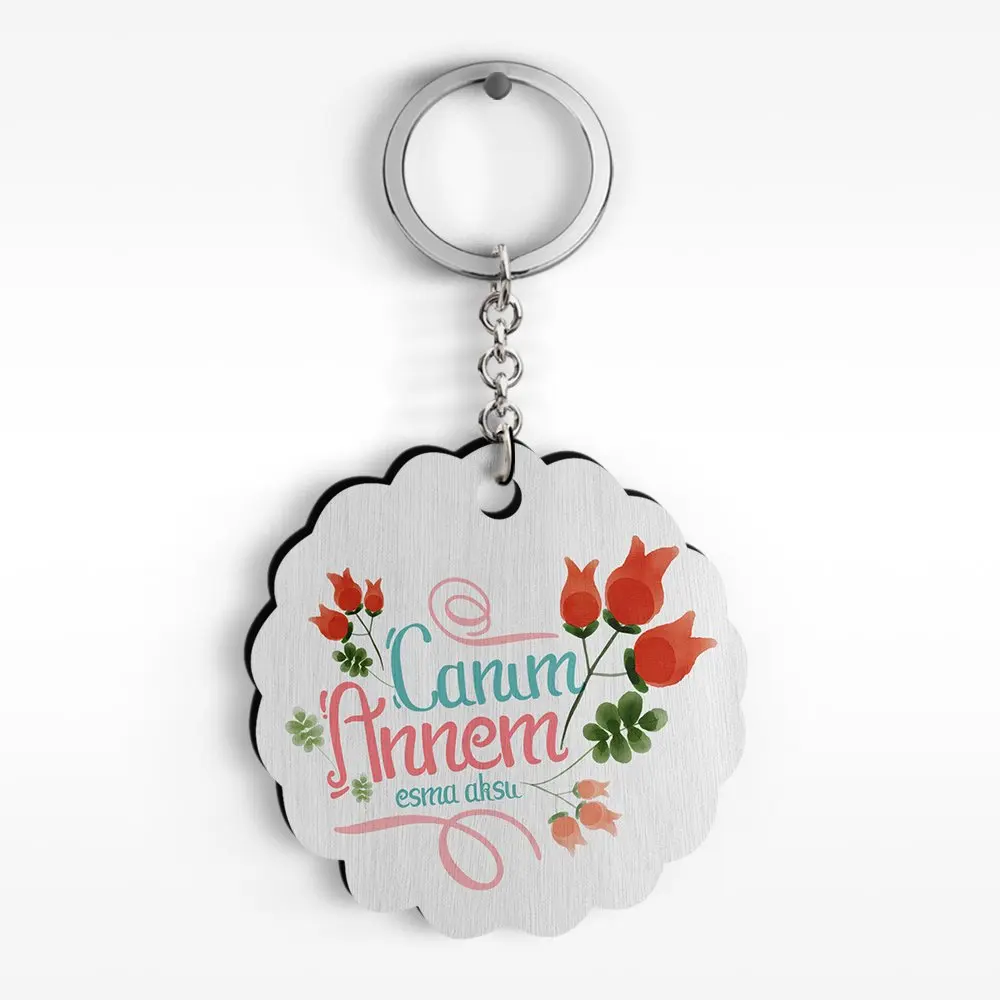 

Персонализированные дорогие мамы древесину конструкции Keychain-13