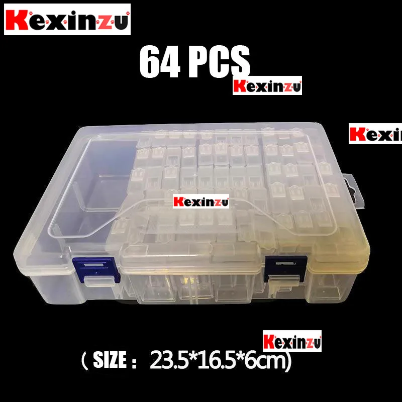 Kexinzu 42/64/84/100/124 шт. алмазов картина инструменты для вышивки крестом контейнер