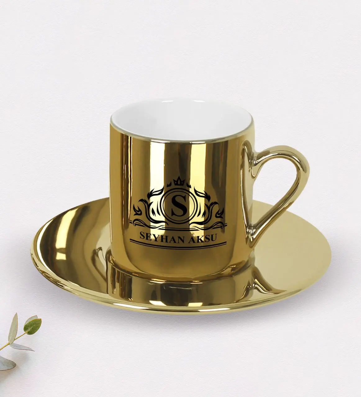 

Personalized Is Mirrored Gold Turkish coffee Fincanı-12