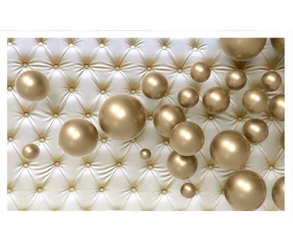 3D современные фотообои. Золотые шары. Любой размер. Быстрая доставка по России. |