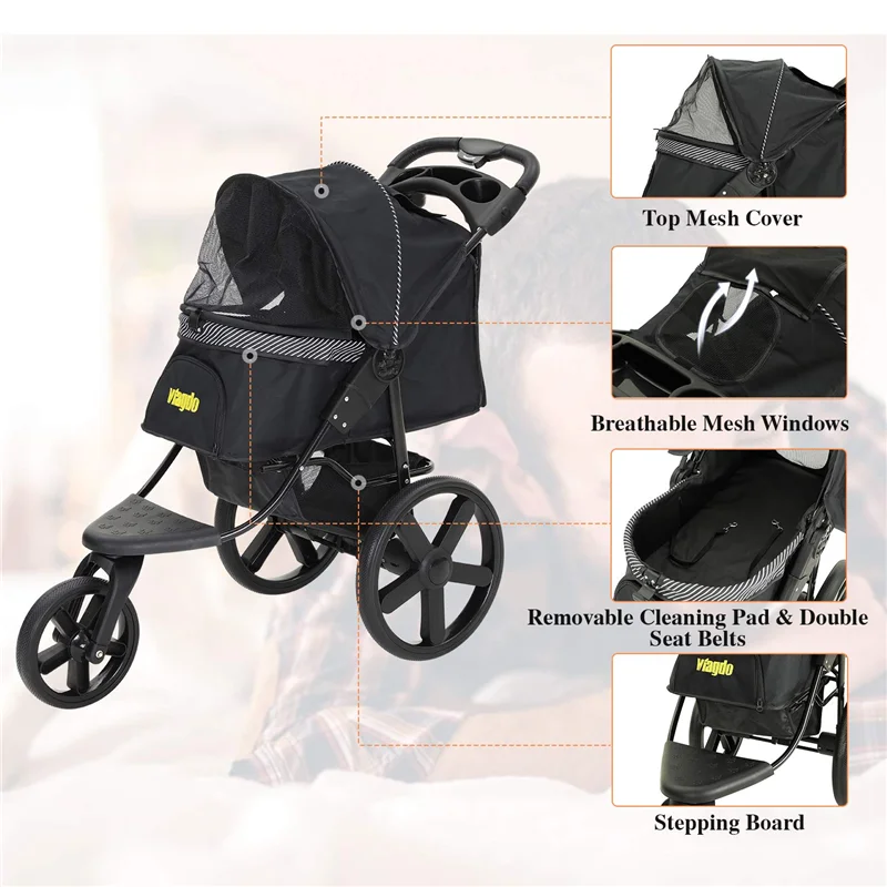 Складной собака коляска Jogger для малых и средних собак кошек роскошный Pet 3 х