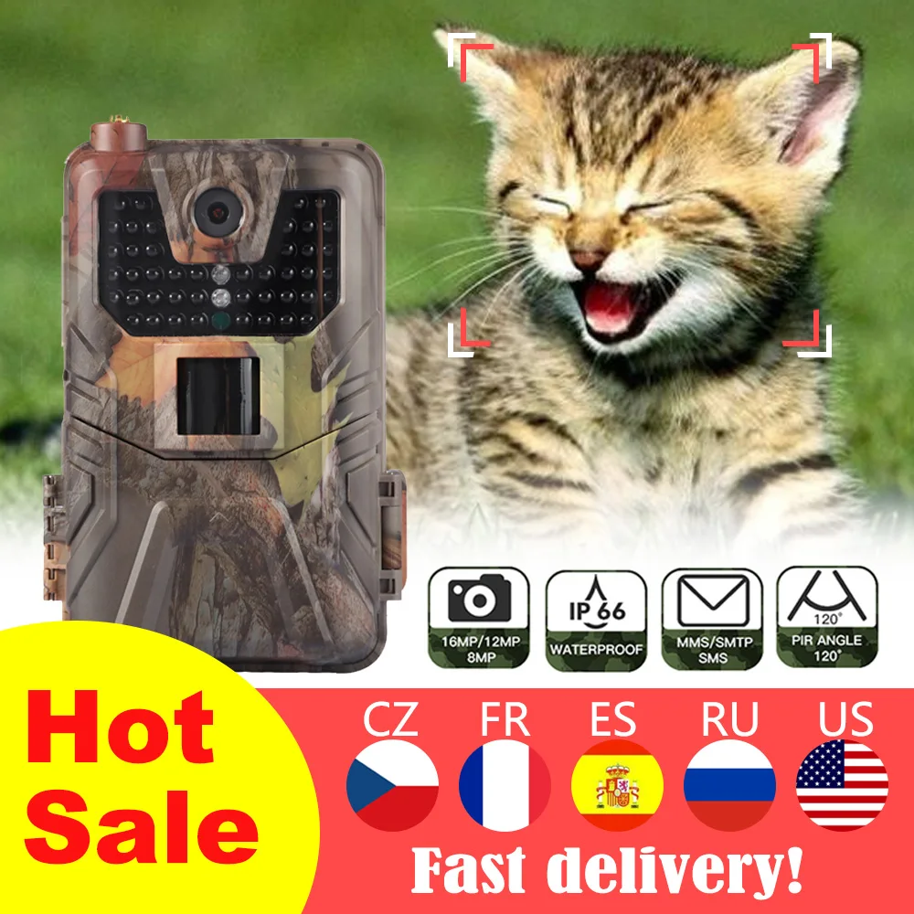 

HC-900LTE 4G Hunting Camera 20MP 1080P MMS/SMS/SMTP/FTP IP65 0.3s Photo Traps 940nm Infrared LED Wild Explorer 4G Hunting Camera