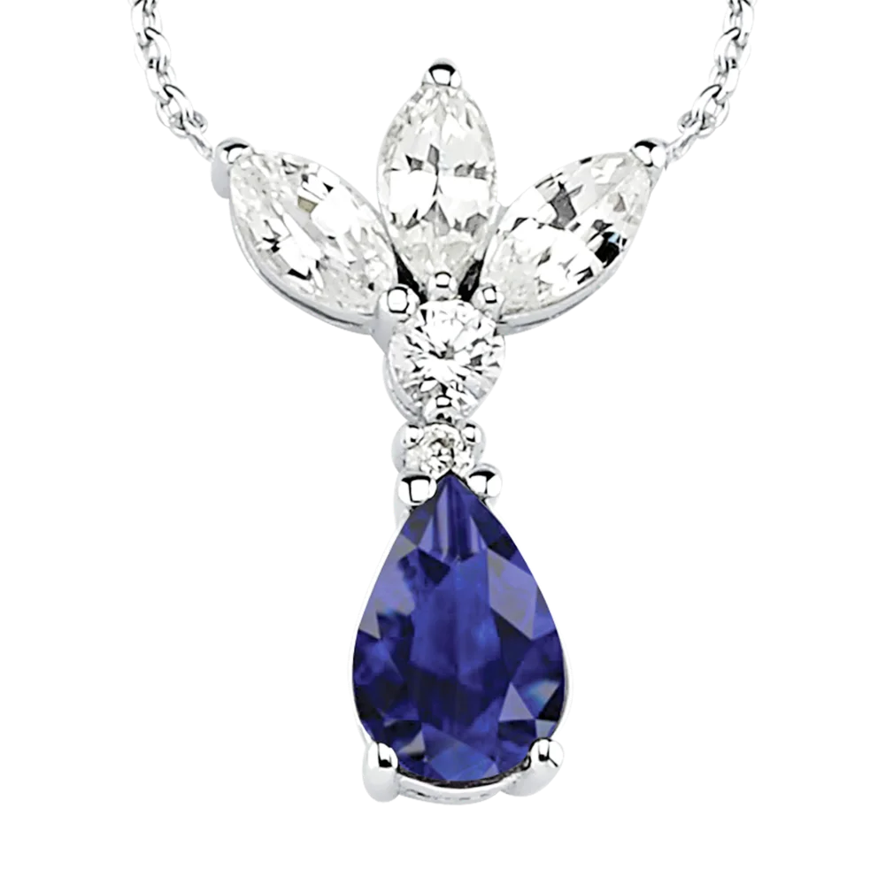 Сапфировое ожерелье с бриллиантами ТРИА|Подвески| |