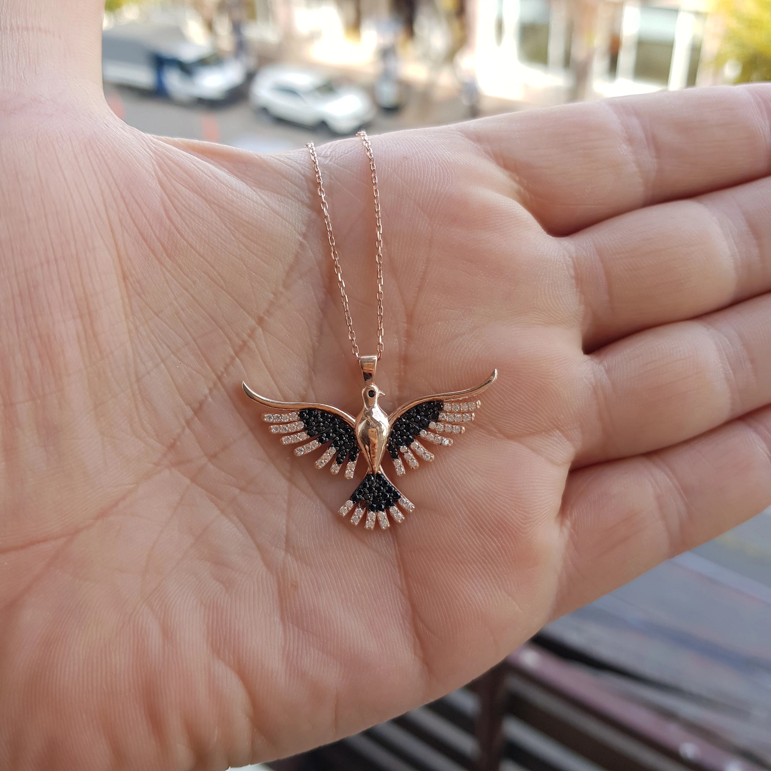 Collier en argent Sterling 925 pour femmes, pendentif émeraude, phénix, oiseau, plaque d'or, cadeau d'anniversaire, chaîne élégante, Cool, de luxe