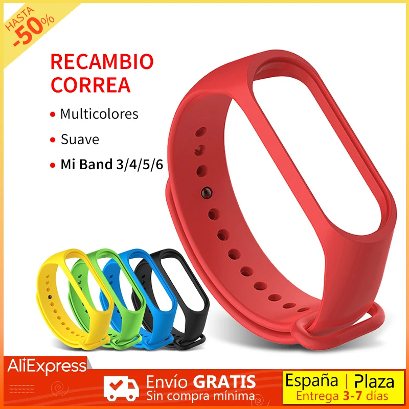 Сменный ремешок Xiaomi Mi Band 3/4/5/6 силиконовые браслеты для часов сменные цвета мягкие