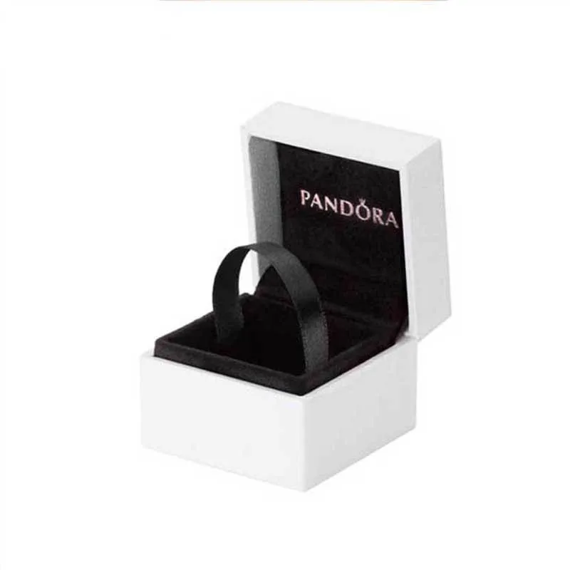 

S925 PANDORA Sparkling Crystal Simple Rings For Women Wedding Jewelry Gift With Box