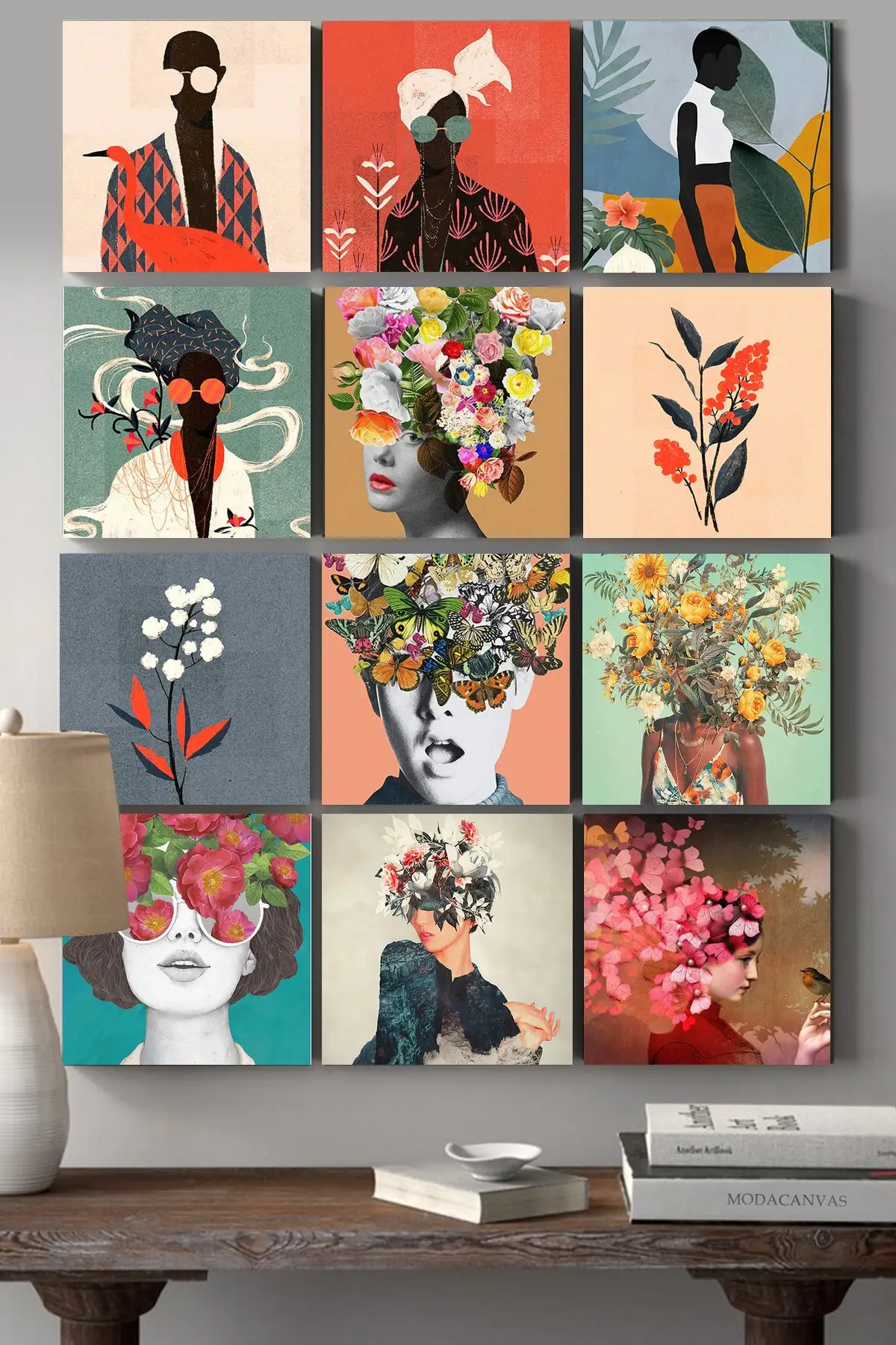

Canvas Set 12 Pieces 15x15 Cm Mdf Living Room Decoration Home Decor Print Art Unique Wall Painting Pictures