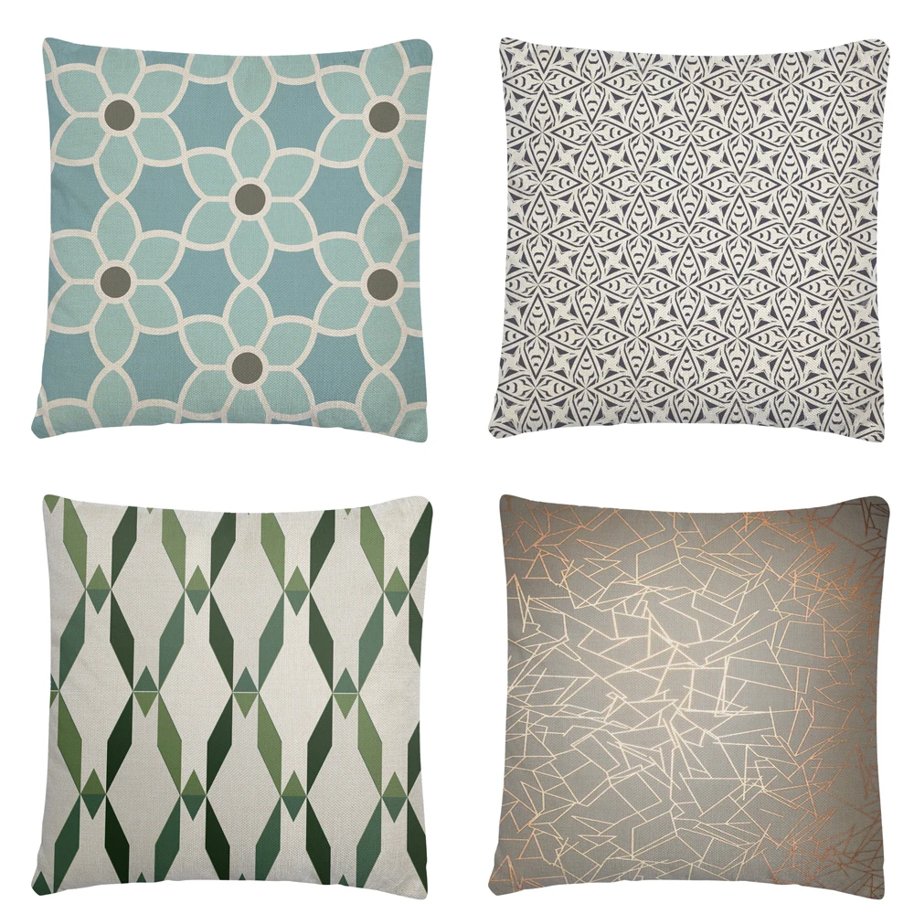 

Geometric simple stripe pattern Linen Cushion Cover Pillow Case for Home Sofa Car Decor Pillowcase 45X45cm