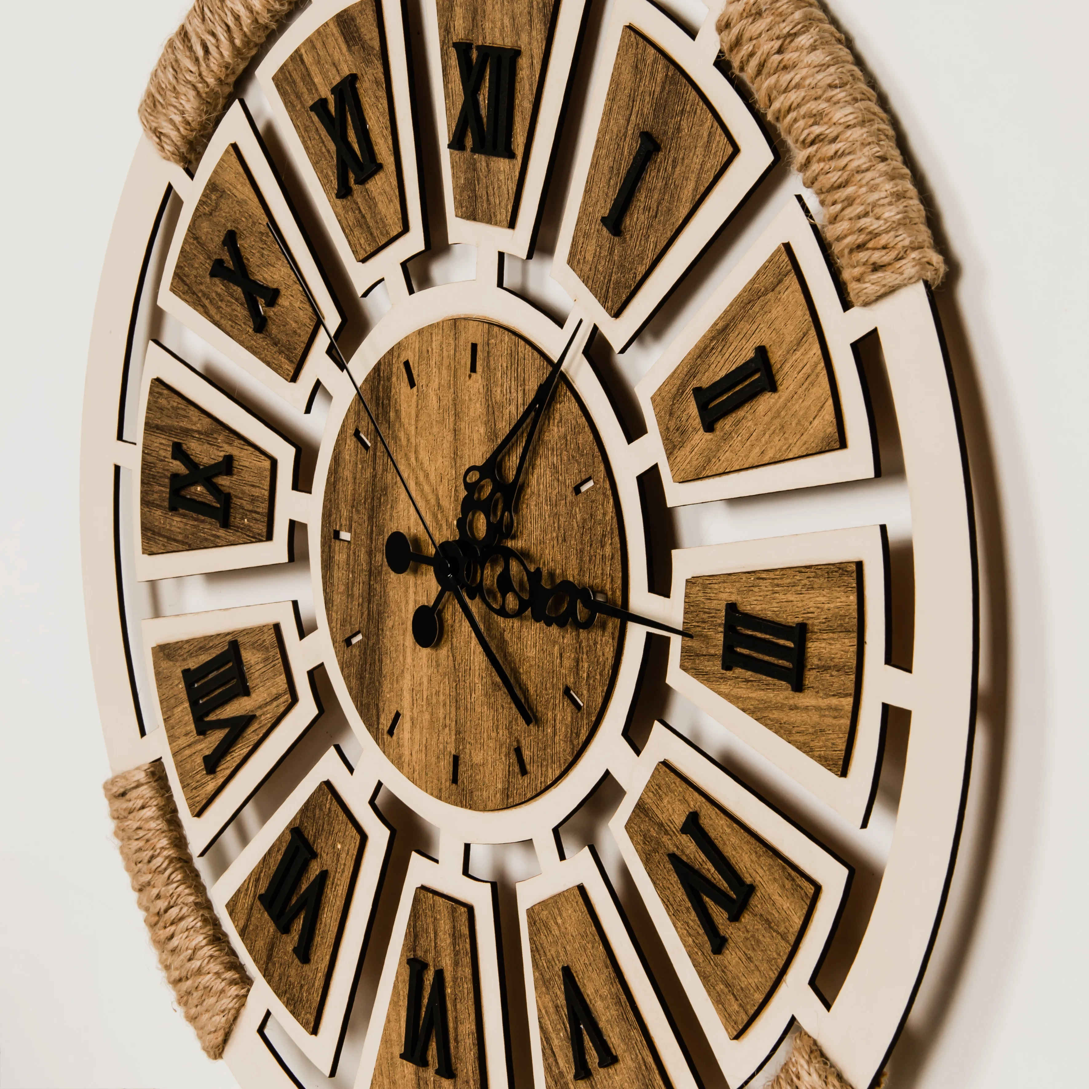 

Rope Decorative Wooden Wall Clock 50 Cm