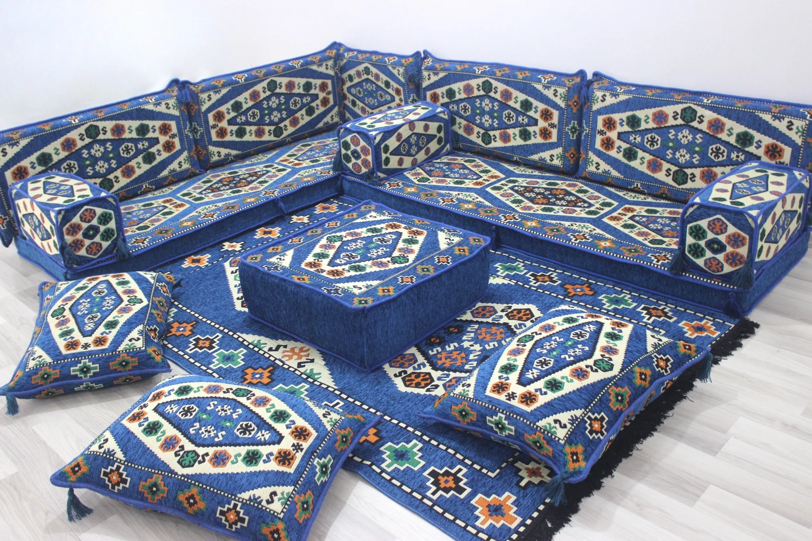 

Handmade Traditional Sofa Set, Floor Cushions, Arabic Majlis, Corner Sofa, Floor Couch, Sectional Sofa, Ethnic Sofa Set