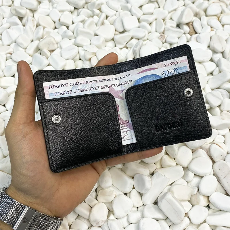 Черный вежливый кошелек из натуральной кожи для карт мужской мужские кошельки