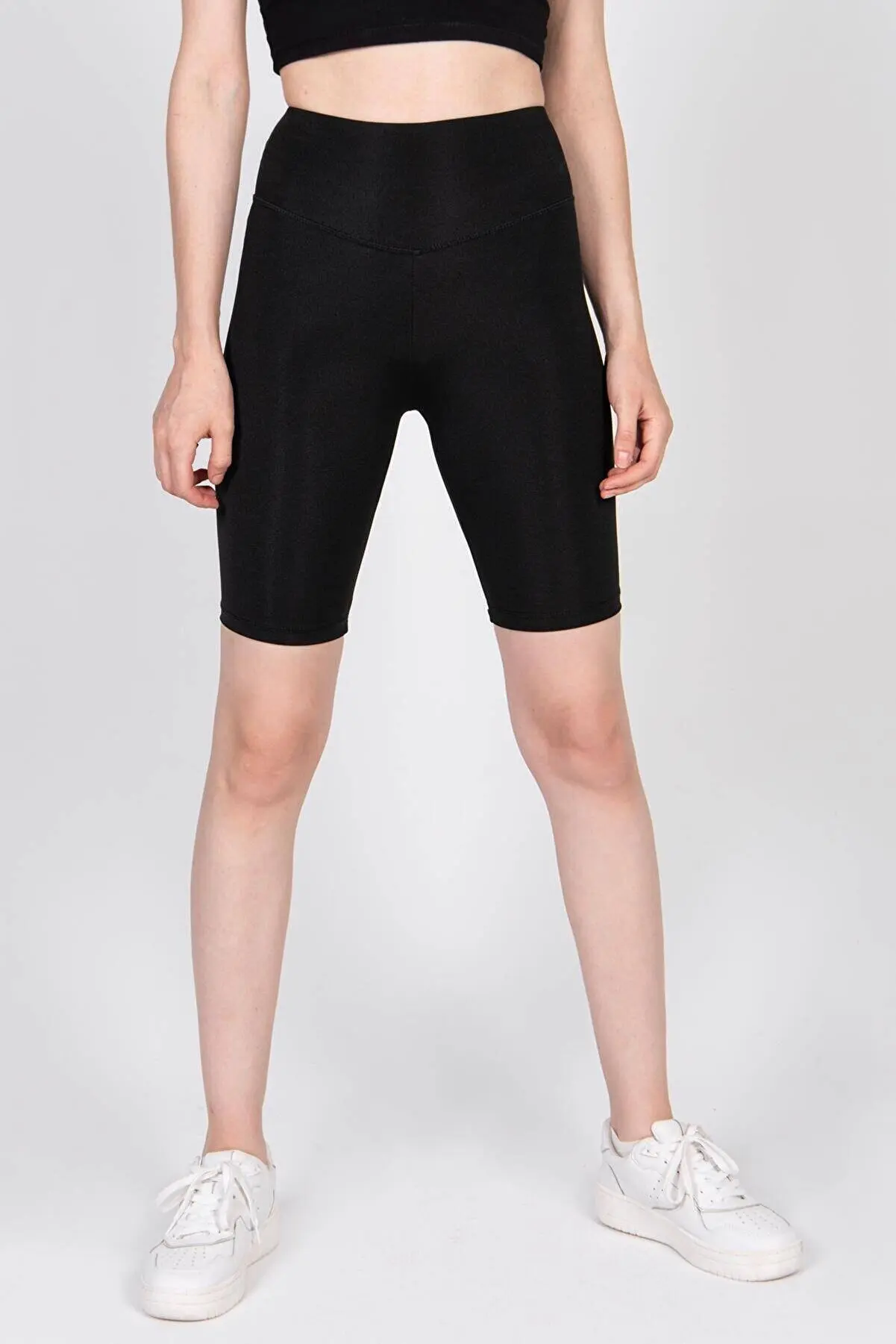 

Black, Women, Leggings, Short, Sporty, Comfortable, Casual, Yüsek Waist quality Woven Fabric, Flexible, Solid Stitching,