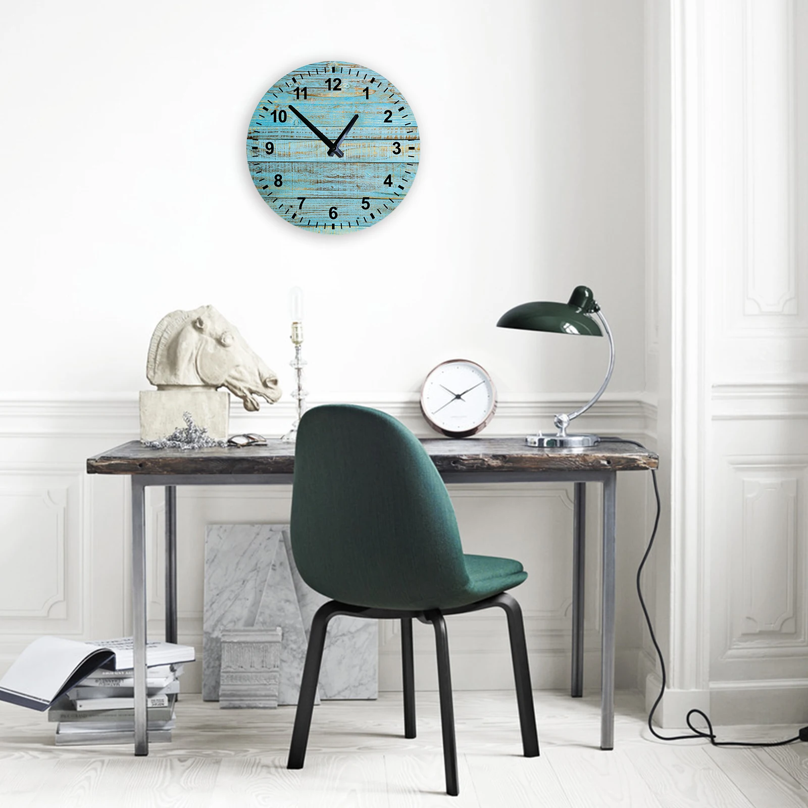

10 Inch Wooden Small Wall Clock Vintage Silent Non-Ticking Quartz Art Hanging Clock for Living Room Home Decor Wood Wall Clock