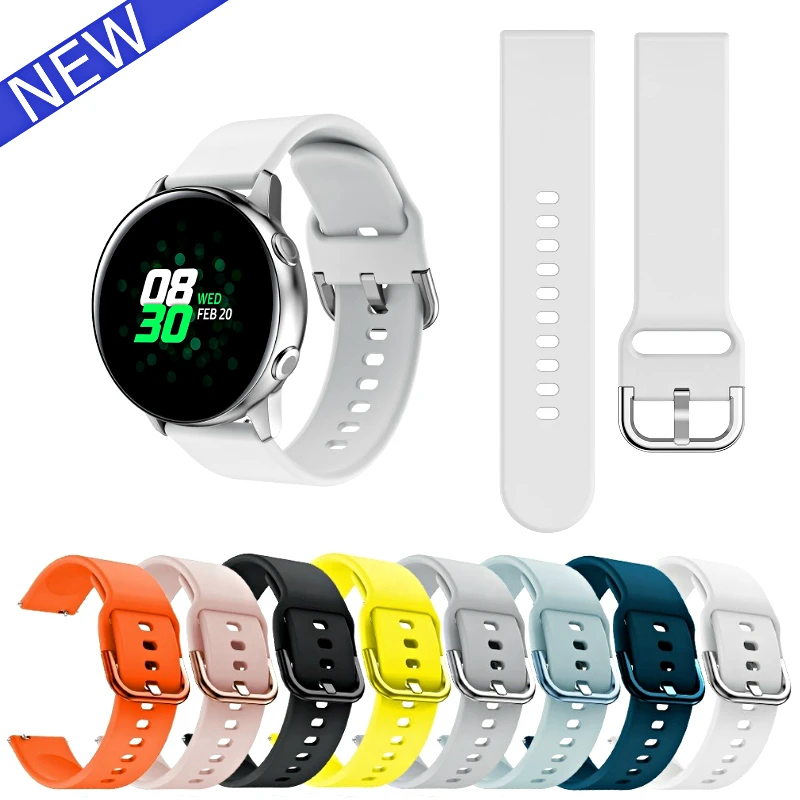 Мягкий силиконовый ремешок для часов Samsung Galaxy / Huawei Watch 42 мм Active2 40 Gear S2 Classic 20 Sport Huami