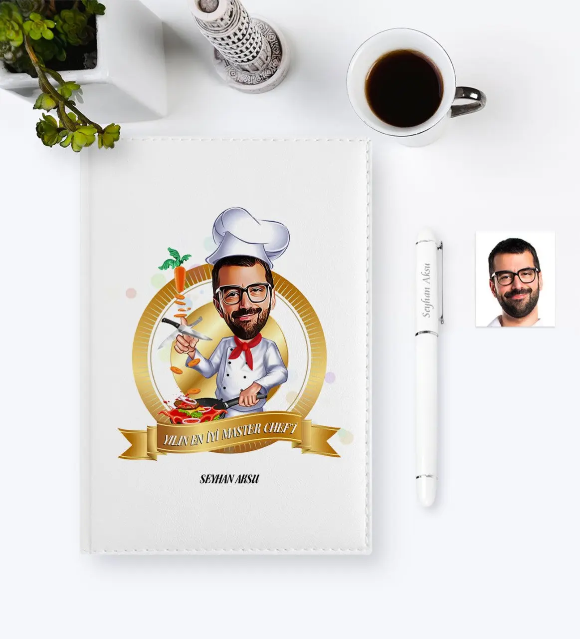 

Personalized The Year 'S Best Bay Master Chefi Caricature of 2020 Organizer Pen set