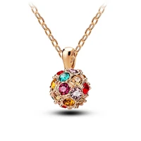 ladies spherical necklace colorful cubic zirconia wedding necklace anniversary jewelry gift