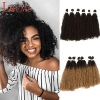 afro kinky curly short synthetic hairs 6pcs blonde black brown good quailty high temperature fiber party daily cosplay fake hair