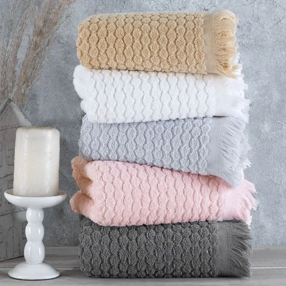 

5 Pcs 50x90cm %100 Cotton Face Towel, Plain Dyed, Multi Color Solid Woven Unisex Super Absorbent Soft Home Textile 2021
