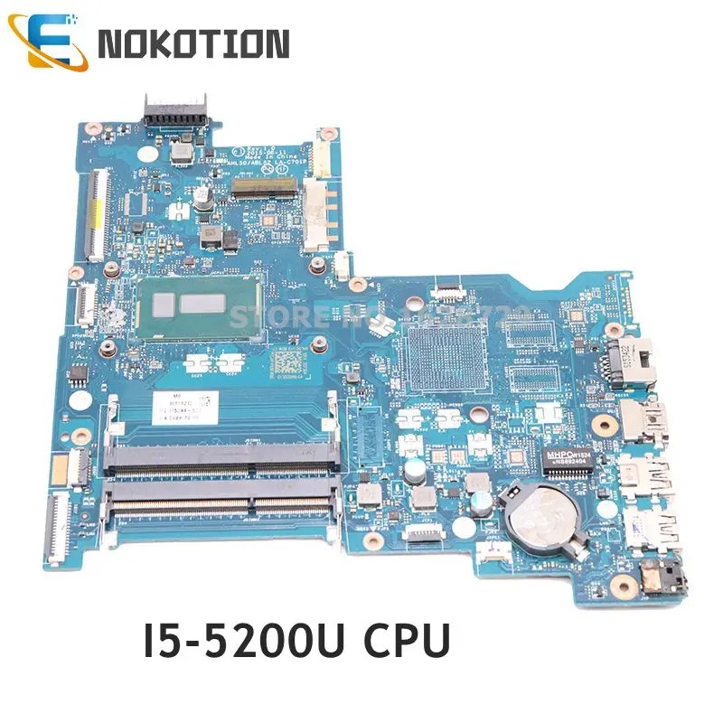 

NOKOTION 815244-501 815244-001 For HP 15-AC 15-AC151DX Laptop Motherboard LA-C701P I5-5200U CPU DDR3L