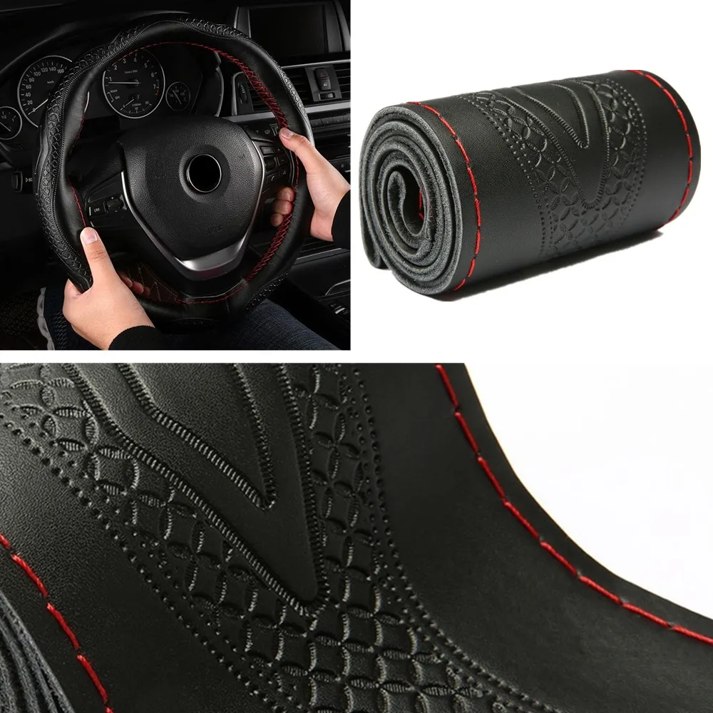 

Universal Car-Style Breathable Steering Wheel Cover For Car Protection DIY Cover for Steering Wheel 38CM Cover