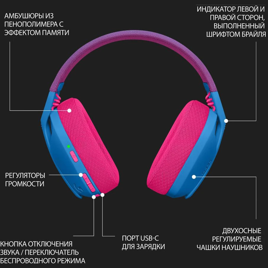 Gaming Headset Logitech g435 Black Wireless Bluetooth (981-001050) earphone wireless headphones with mic for laptop computer Xbox PS4 ps5 handfree