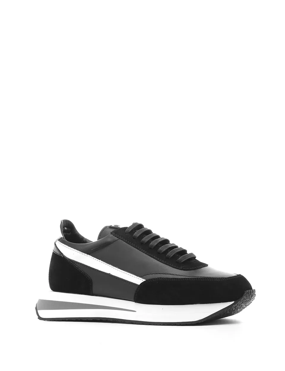 

ILVi-Genuine Leather Handmade Bılly Men's Sneaker Black Suede-Black Leather Men Shoes