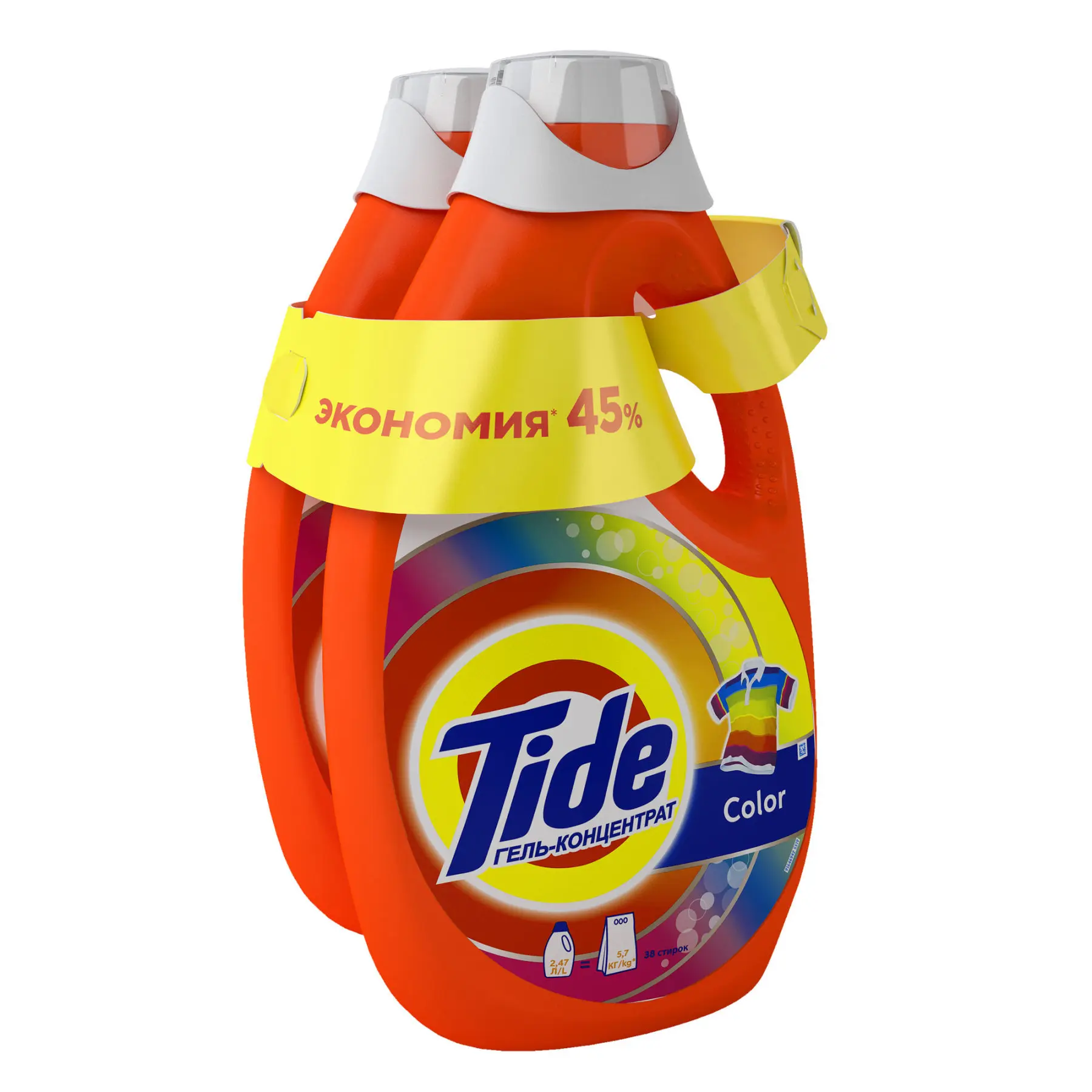 Гель для стирки Tide Color 76 стирок 2 4+2 4 л. | Дом и сад
