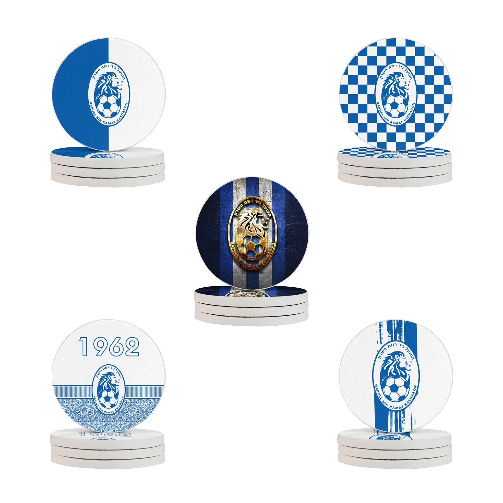 

Подставка под стаканы Hapoel Nir Ramat HaSharon Fc для защиты стола, круглые подставки под чашки, коврик для дома и кухни