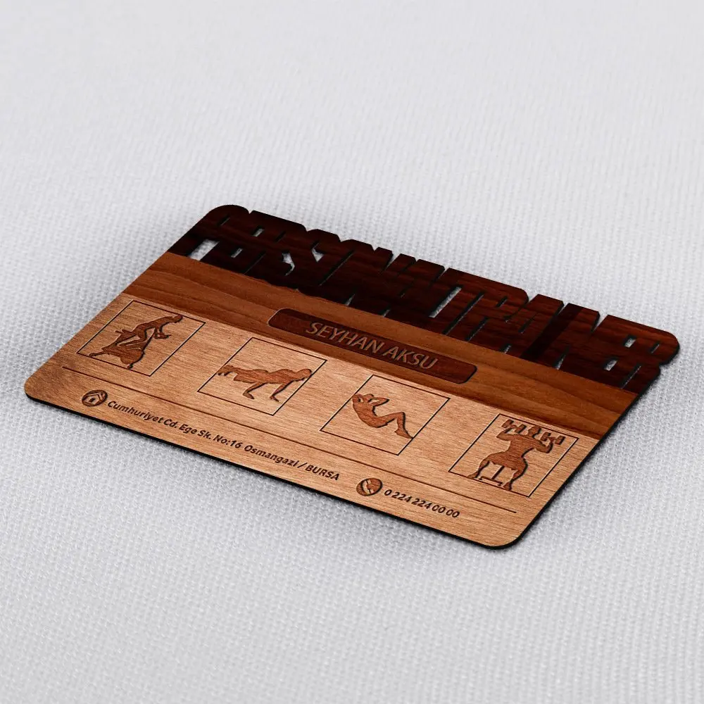 

Personalized Professional Personal Trainer Wood Business Card (Model 1-5) 50 PCS
