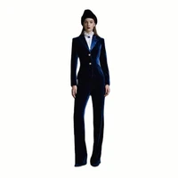 blue velvetl ladies suits blazer spring summer women suits office wear female work wear office suit two piece suitjacketpants