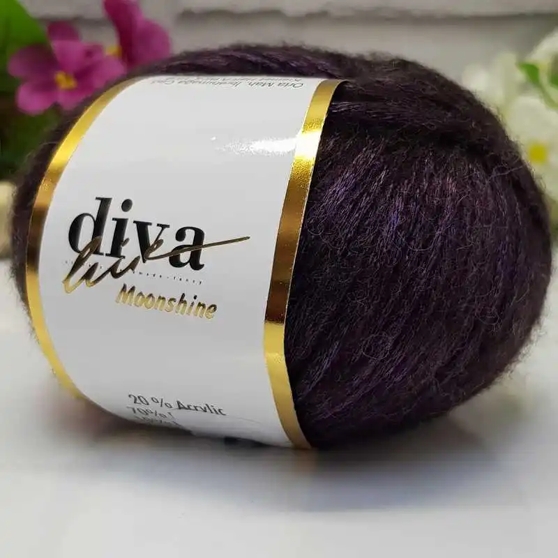 Вязаная пряжа Lana Merino - 6 вариантов цвета 115 метров (50 г) Самогон Diva Акрил Полиамид