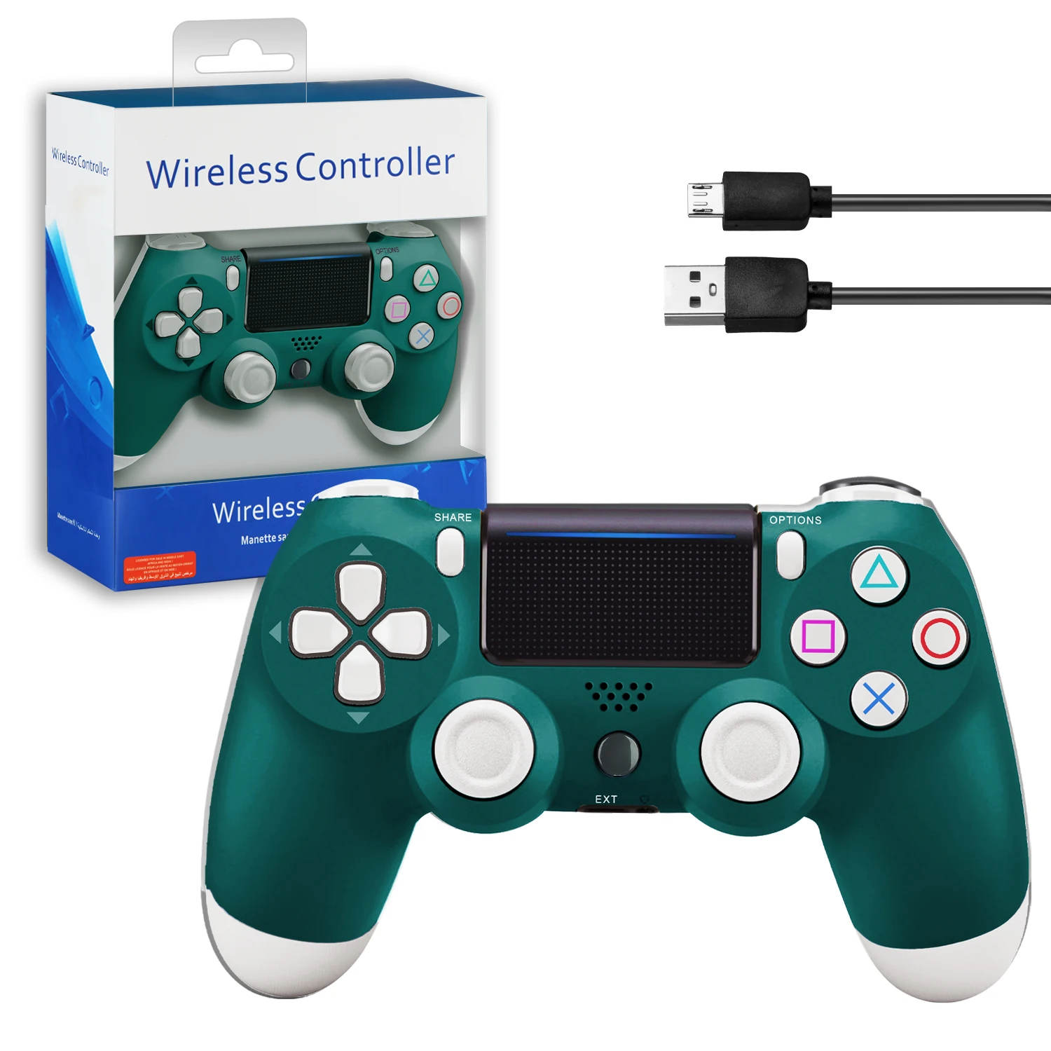 Беспроводной Bluetooth геймпад для PS4 + зарядка контроллер IOS Android PS5 PC зеленый джойстик