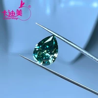 cadermay green loose moissanite pear shape waterdrop cut 0 5ct 5 0ct for diy jewelry making gemstones in wholesale price