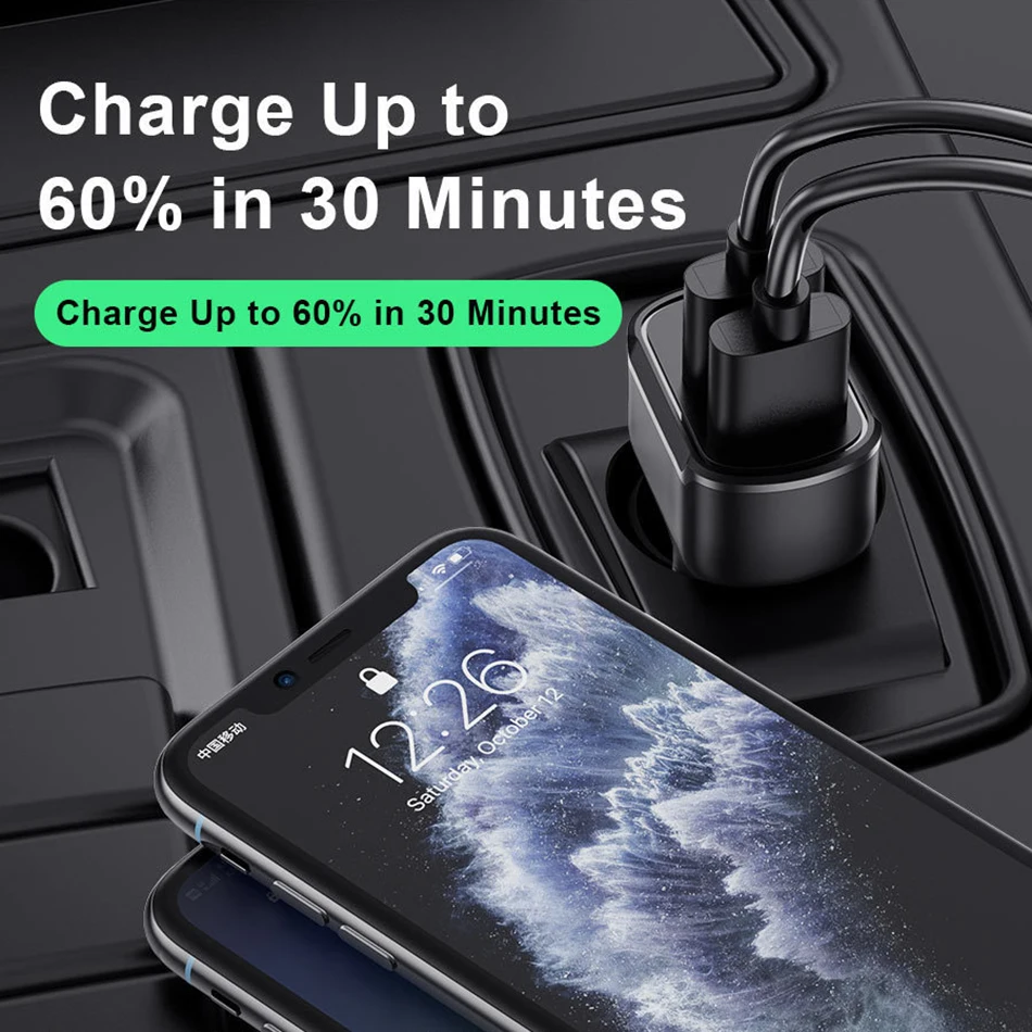 30W PD USB Type C Car Charger Quick Charge For iPhone 12 11 Pro Max Xiaomi Huawei Samsung QC 3.0 Car Phone Charger Fast Charging