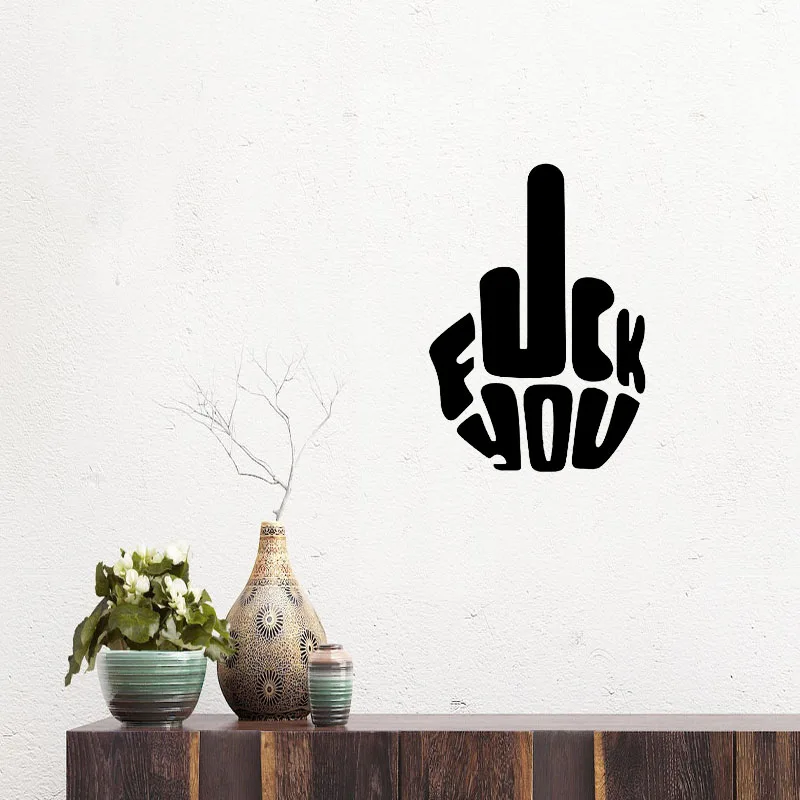 

Fuck You Wood Art Wall Decor Black Color Modern Natural Home Office New 3D Creative Stylish Living Room Bedroom