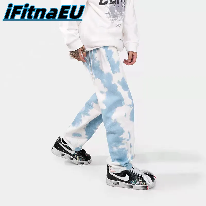 

Tie Dye Jeans Women Hip Hop Pants Men's Fashion Harajuku Trendyol Man Baggy Oversized Denim Trousers Streetwear Y2k