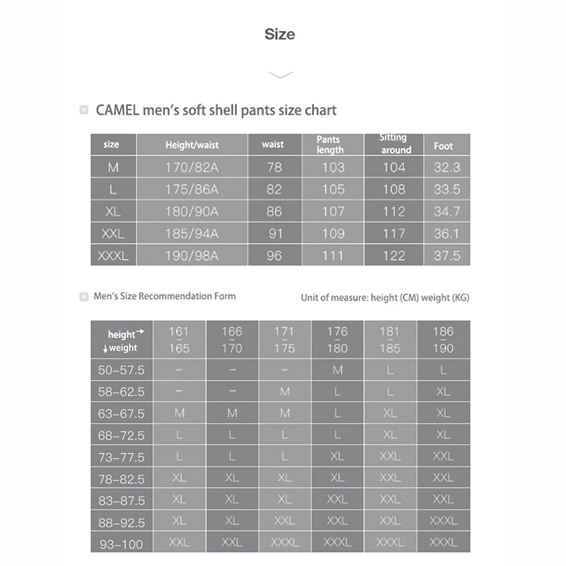 Мужские брюки для походов CAMEL водонепроницаемые и ветрозащитные из софтшелла