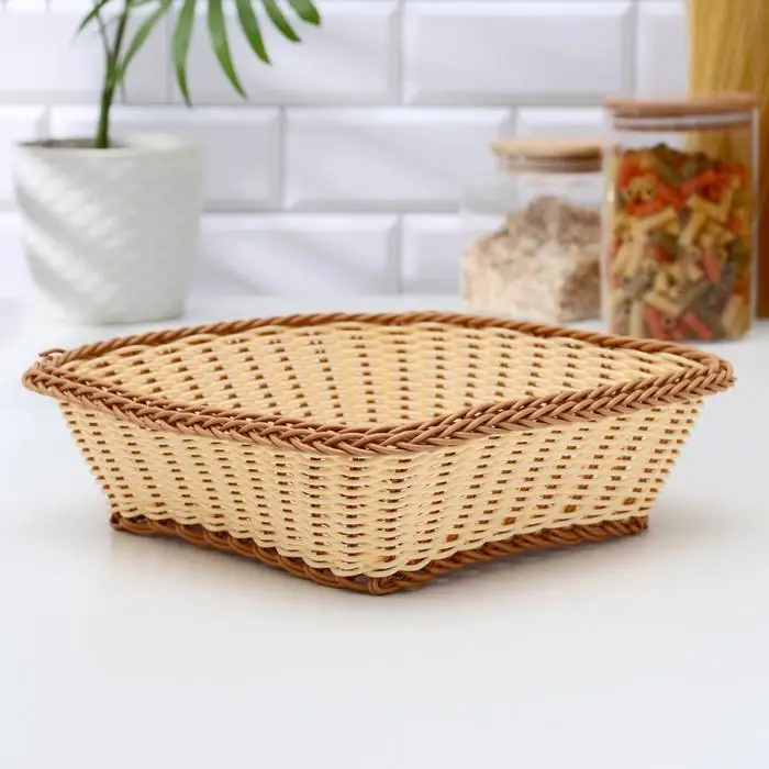 Корзинка для фруктов и хлеба Доляна 'Молочный шоколад' 26 5x26 5 см (комплект из 3