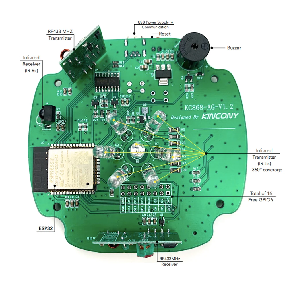 Шлюз ESP32 IR RF для домашней техники ESPHome |