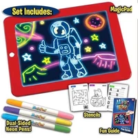 portable drawing pad 3d magic 8 light effects puzzle board 3d sketchpad tablet kids pen gift leds lights glow art drawing toys