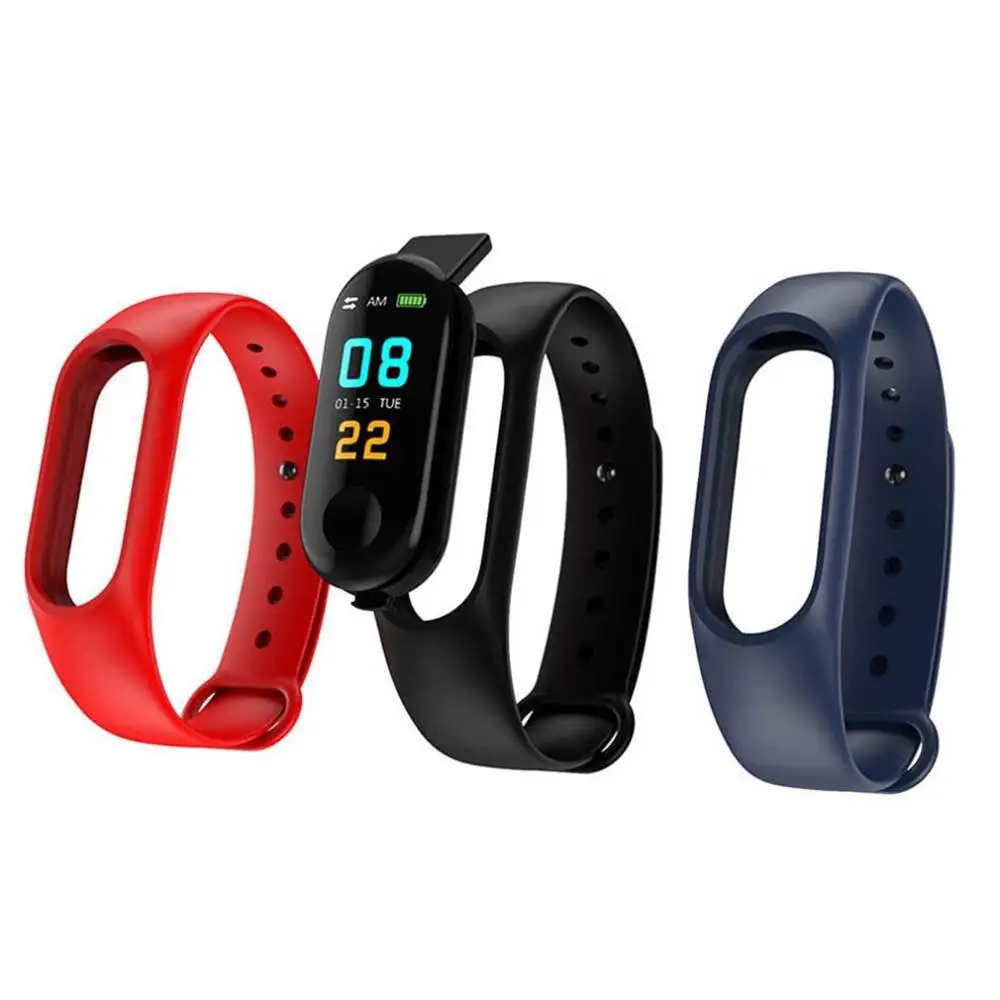 M3Plus Smart Heart Rate Monitor Wristband Pedometer Call Reminder Message Push Neutral Silicone Waterproof Sleep Monitoring | Красота и